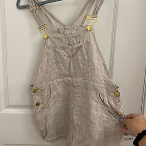 WeWoreWhat Linen Overall Shorts